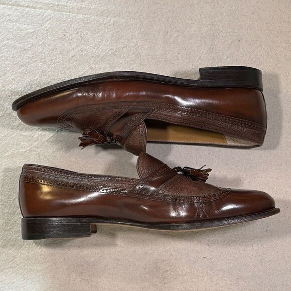 Domani By Johnston & Murphy Wing Tip Tassel Loafers Mens Size 11.5M - Picture 12 of 16
